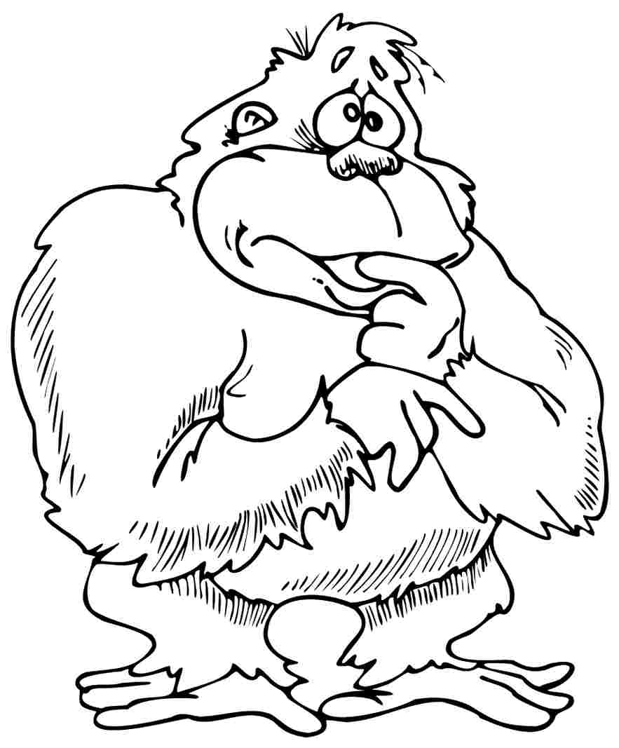 Dibujo para colorear: Gorila (Animales) #7519 - Dibujos para Colorear e Imprimir Gratis