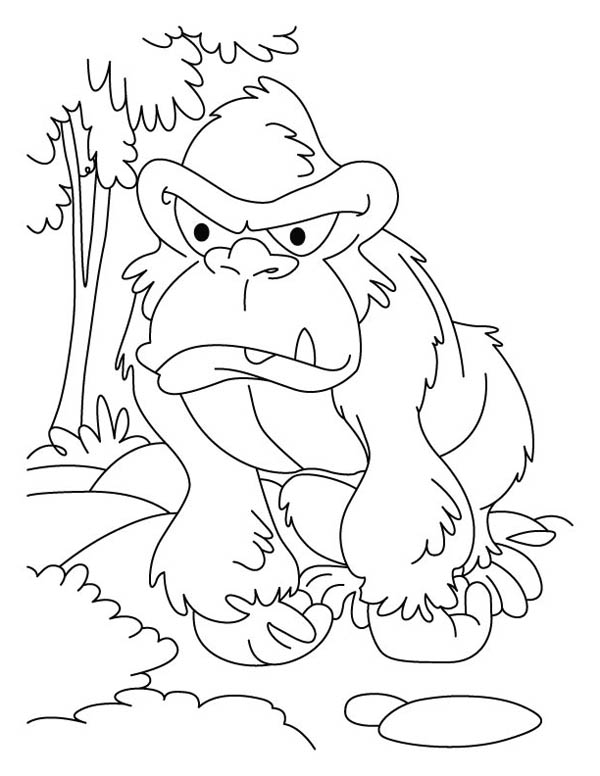 Dibujo para colorear: Gorila (Animales) #7528 - Dibujos para Colorear e Imprimir Gratis