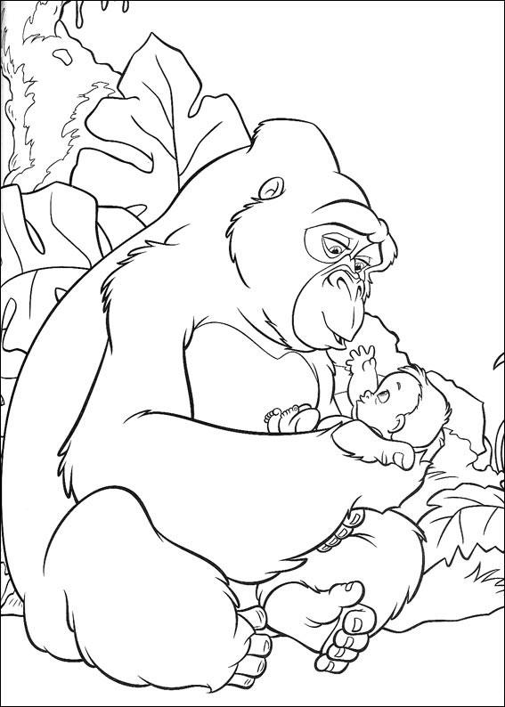 Dibujo para colorear: Gorila (Animales) #7537 - Dibujos para Colorear e Imprimir Gratis