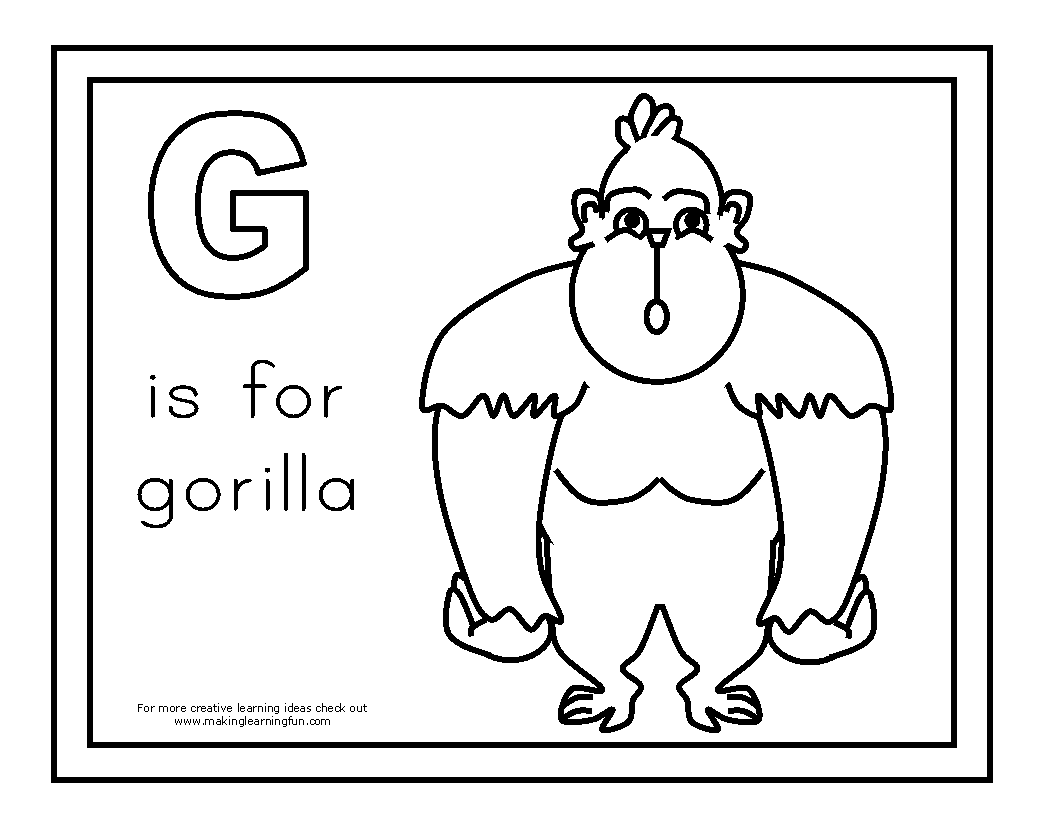 Dibujo para colorear: Gorila (Animales) #7538 - Dibujos para Colorear e Imprimir Gratis