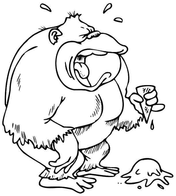 Dibujo para colorear: Gorila (Animales) #7541 - Dibujos para Colorear e Imprimir Gratis