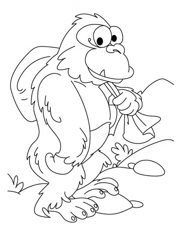 Dibujo para colorear: Gorila (Animales) #7557 - Dibujos para Colorear e Imprimir Gratis