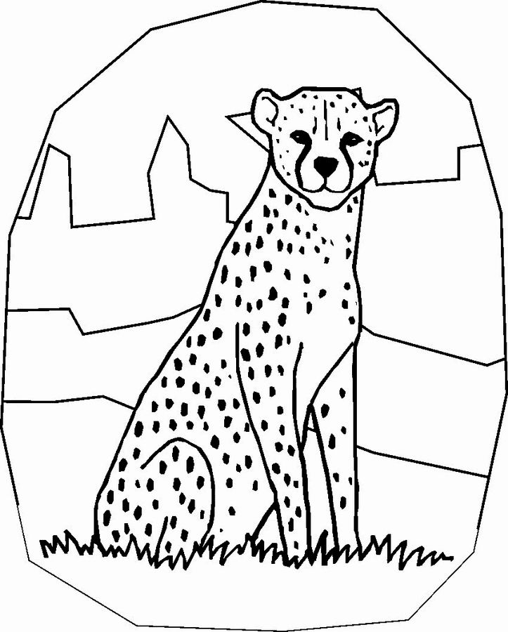 Dibujo para colorear: Guepardo (Animales) #7882 - Dibujos para Colorear e Imprimir Gratis