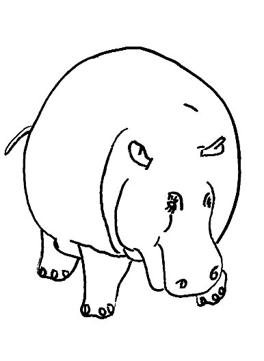 Dibujo para colorear: Hipopótamo (Animales) #8636 - Dibujos para Colorear e Imprimir Gratis