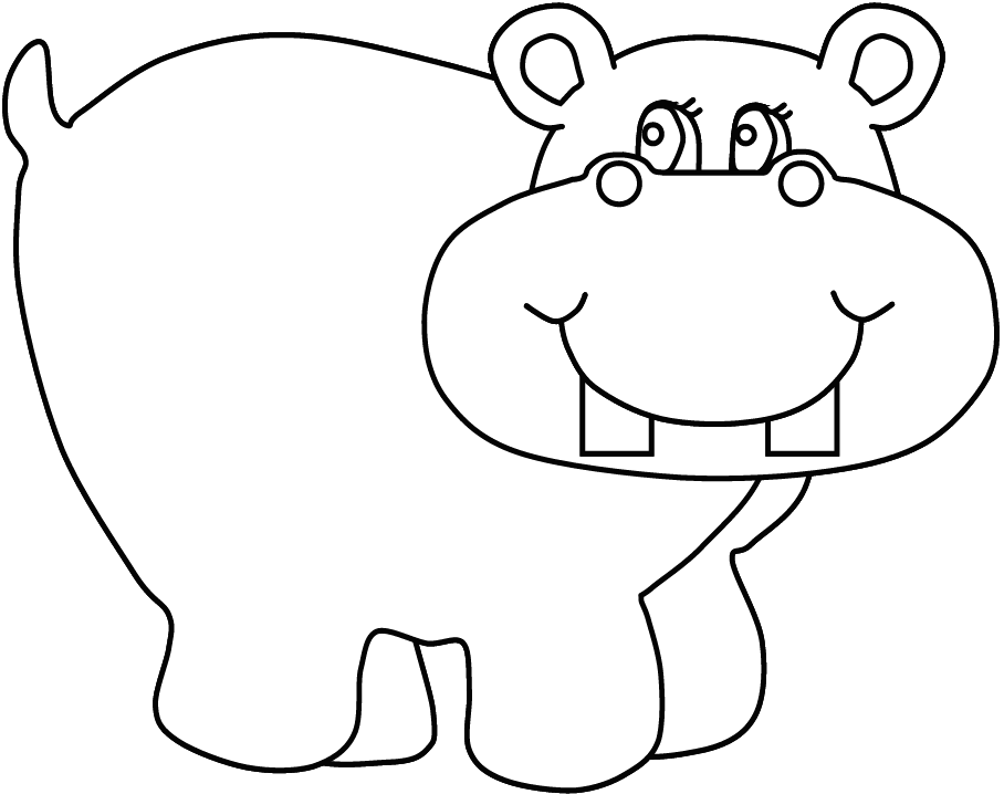 Dibujo para colorear: Hipopótamo (Animales) #8645 - Dibujos para Colorear e Imprimir Gratis