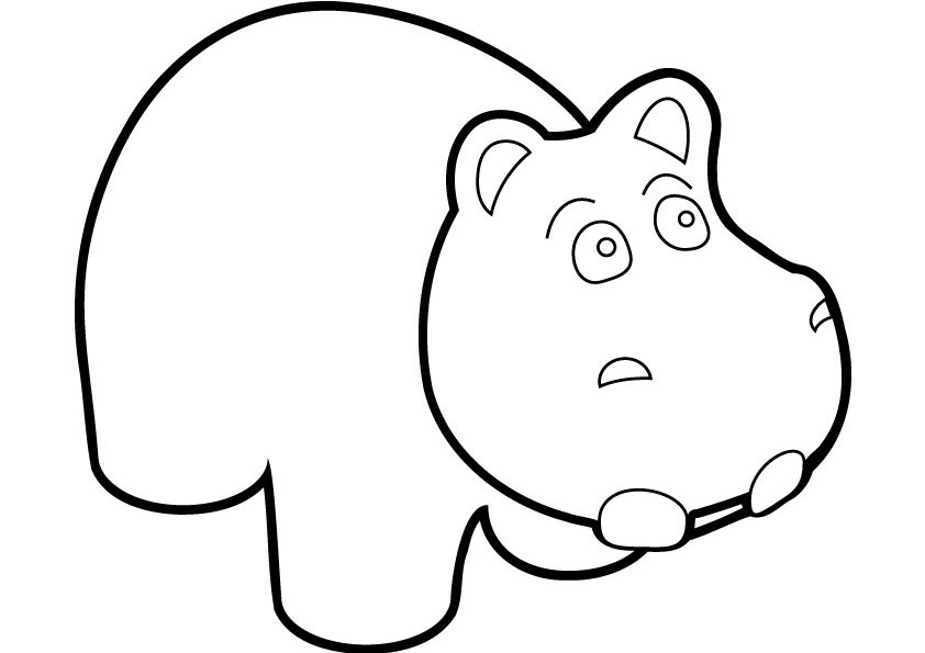 Dibujo para colorear: Hipopótamo (Animales) #8657 - Dibujos para Colorear e Imprimir Gratis