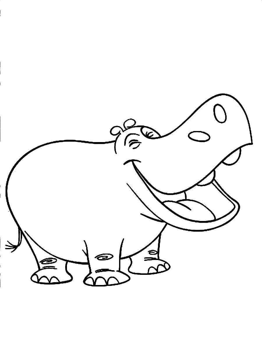 Dibujo para colorear: Hipopótamo (Animales) #8662 - Dibujos para Colorear e Imprimir Gratis