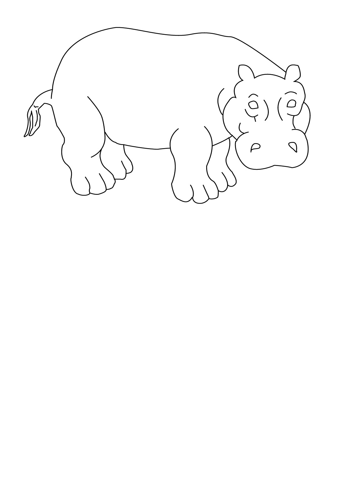 Dibujo para colorear: Hipopótamo (Animales) #8666 - Dibujos para Colorear e Imprimir Gratis