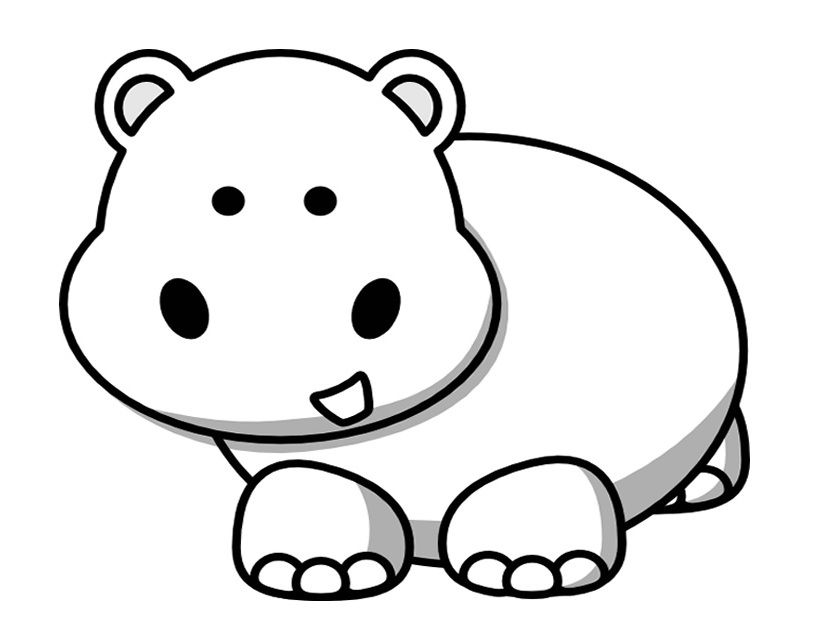Dibujo para colorear: Hipopótamo (Animales) #8668 - Dibujos para Colorear e Imprimir Gratis