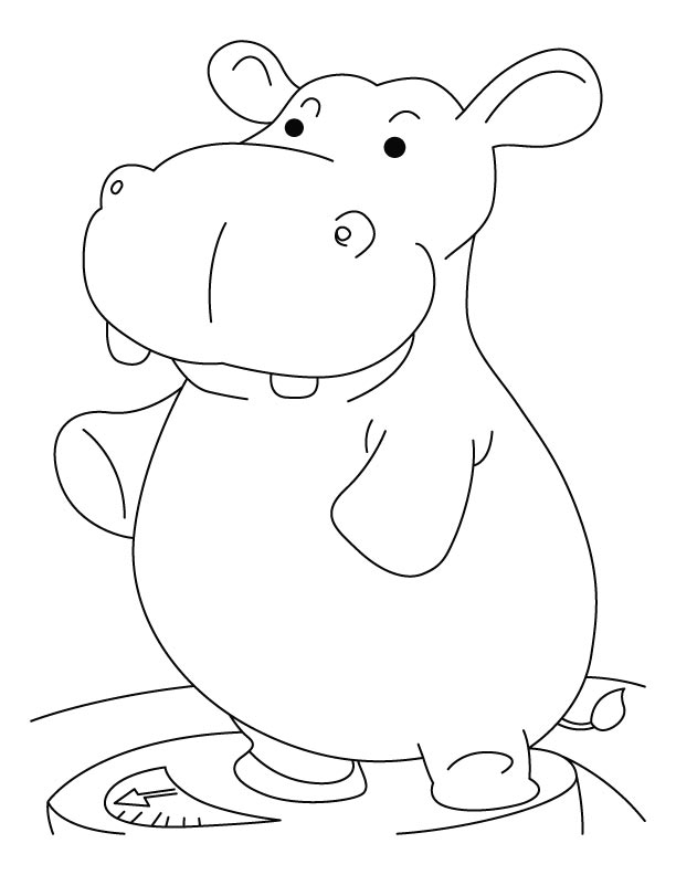 Dibujo para colorear: Hipopótamo (Animales) #8681 - Dibujos para Colorear e Imprimir Gratis