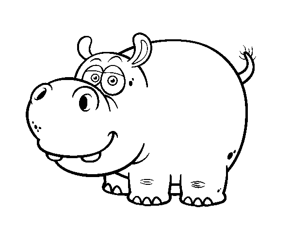 Dibujo para colorear: Hipopótamo (Animales) #8687 - Dibujos para Colorear e Imprimir Gratis