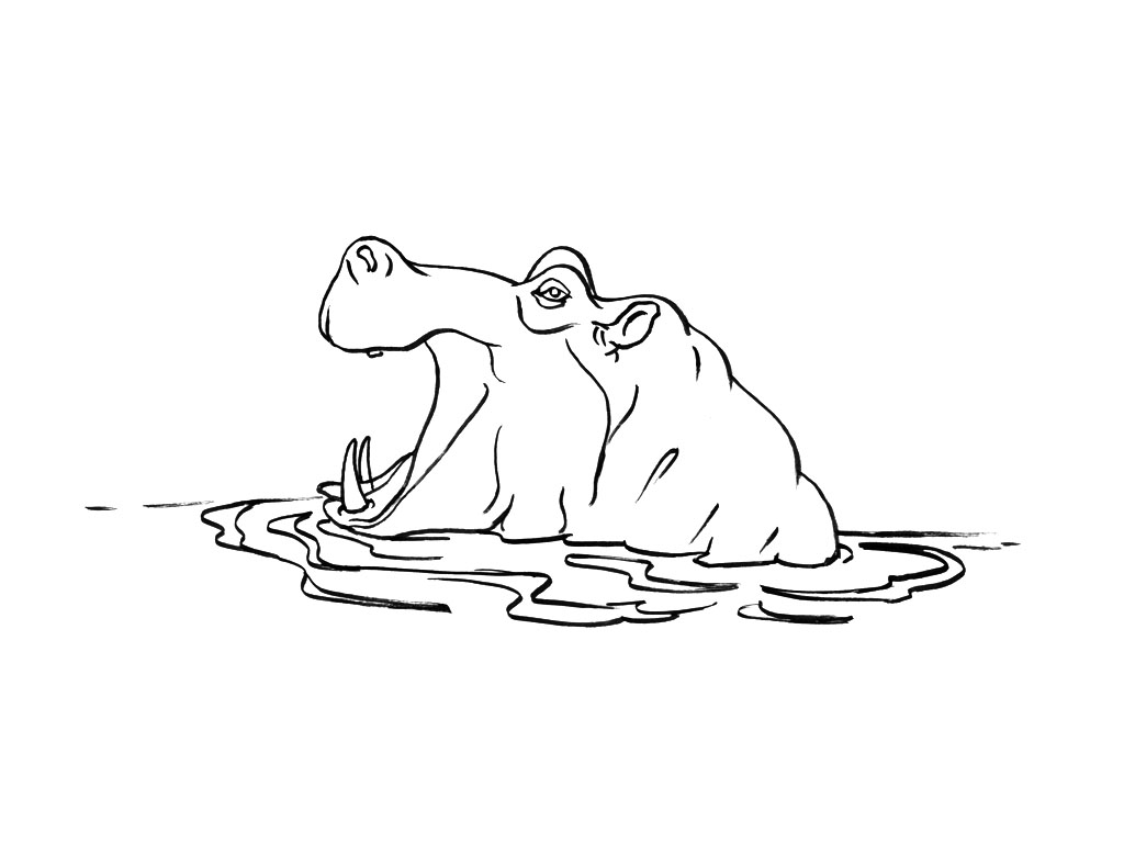 Dibujo para colorear: Hipopótamo (Animales) #8695 - Dibujos para Colorear e Imprimir Gratis