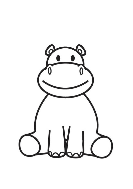 Dibujo para colorear: Hipopótamo (Animales) #8720 - Dibujos para Colorear e Imprimir Gratis