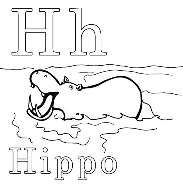 Dibujo para colorear: Hipopótamo (Animales) #8721 - Dibujos para Colorear e Imprimir Gratis