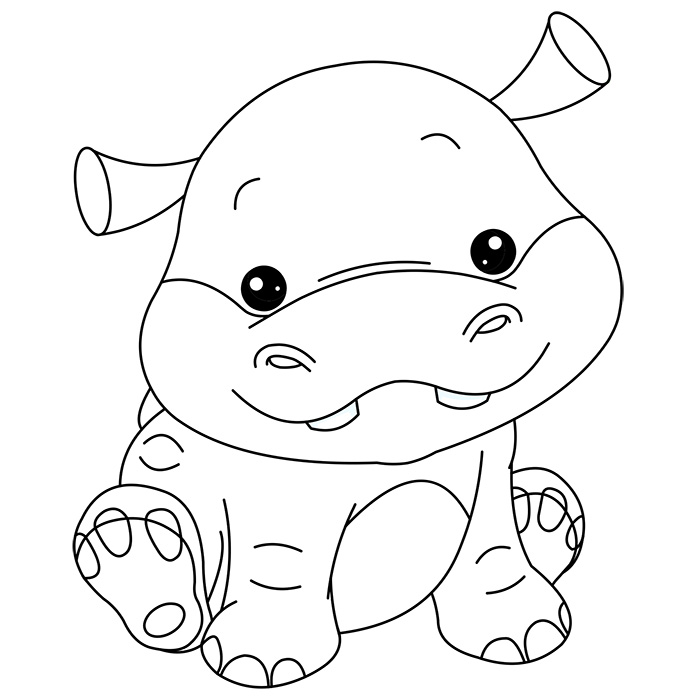 Dibujo para colorear: Hipopótamo (Animales) #8732 - Dibujos para Colorear e Imprimir Gratis