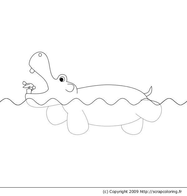 Dibujo para colorear: Hipopótamo (Animales) #8733 - Dibujos para Colorear e Imprimir Gratis