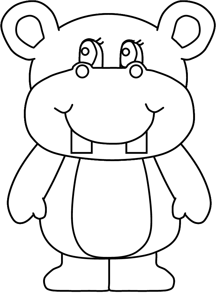 Dibujo para colorear: Hipopótamo (Animales) #8747 - Dibujos para Colorear e Imprimir Gratis