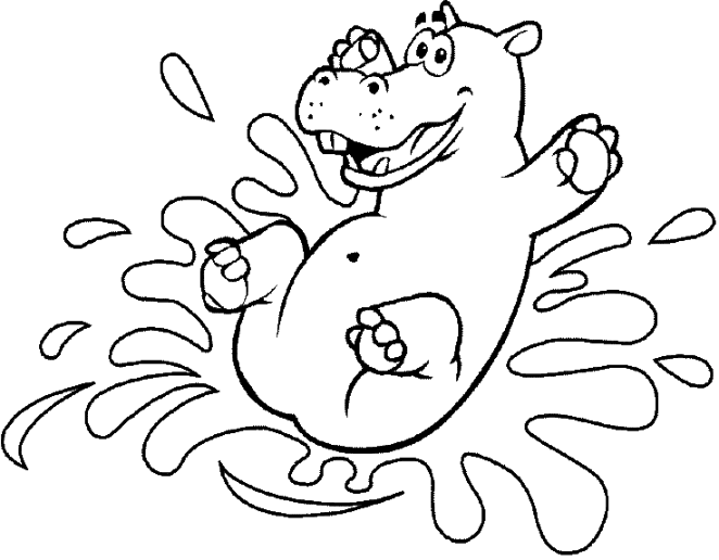 Dibujo para colorear: Hipopótamo (Animales) #8752 - Dibujos para Colorear e Imprimir Gratis