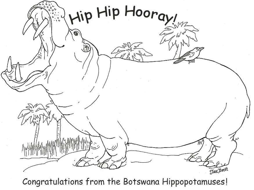 Dibujo para colorear: Hipopótamo (Animales) #8762 - Dibujos para Colorear e Imprimir Gratis