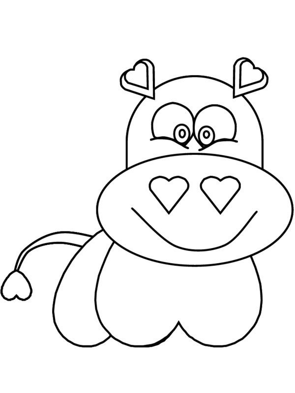 Dibujo para colorear: Hipopótamo (Animales) #8786 - Dibujos para Colorear e Imprimir Gratis