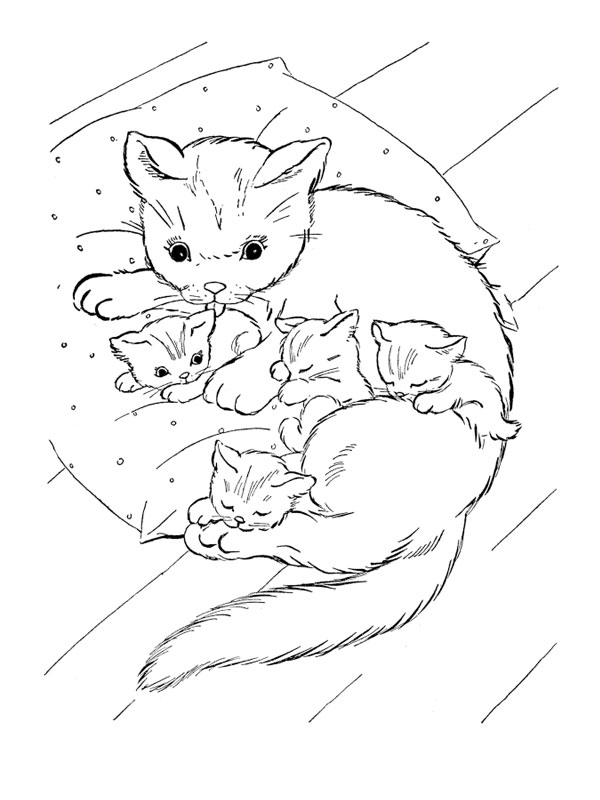 Dibujo para colorear: Kitten (Animales) #18037 - Dibujos para Colorear e Imprimir Gratis