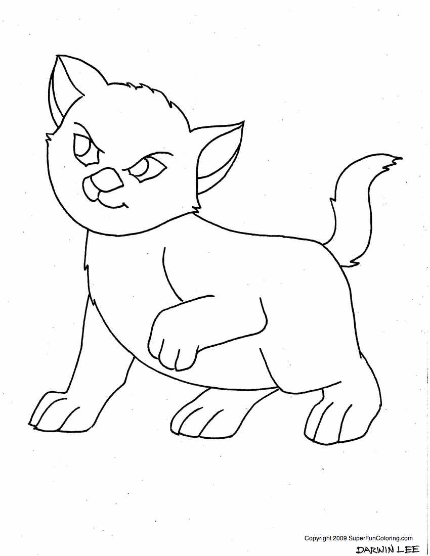 Dibujo para colorear: Kitten (Animales) #18069 - Dibujos para Colorear e Imprimir Gratis