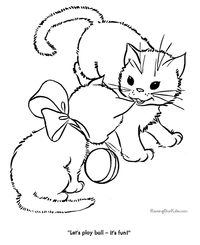 Dibujo para colorear: Kitten (Animales) #18092 - Dibujos para Colorear e Imprimir Gratis