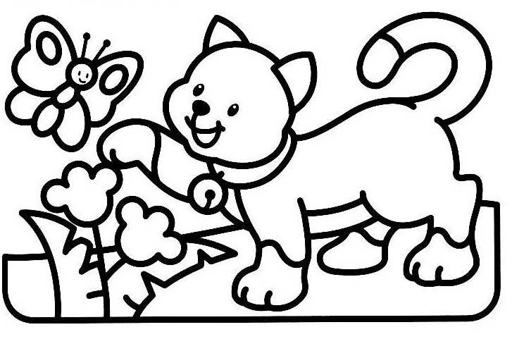 Dibujo para colorear: Kitten (Animales) #18202 - Dibujos para Colorear e Imprimir Gratis
