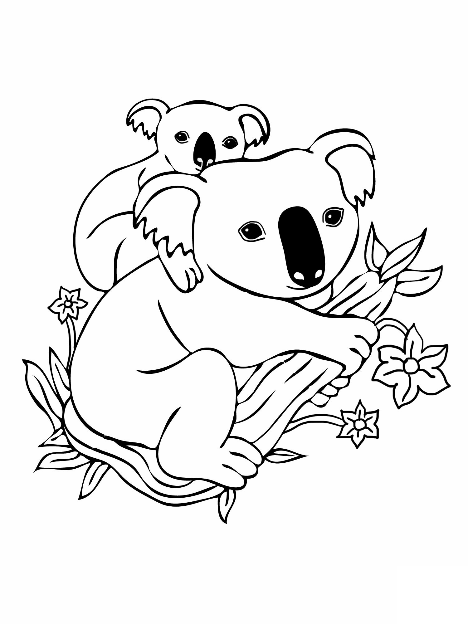 Dibujo para colorear: Koala (Animales) #9302 - Dibujos para Colorear e Imprimir Gratis