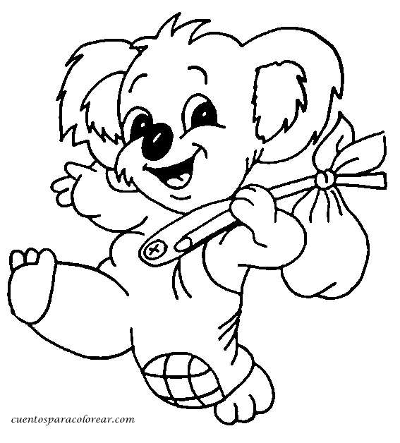 Dibujo para colorear: Koala (Animales) #9304 - Dibujos para Colorear e Imprimir Gratis