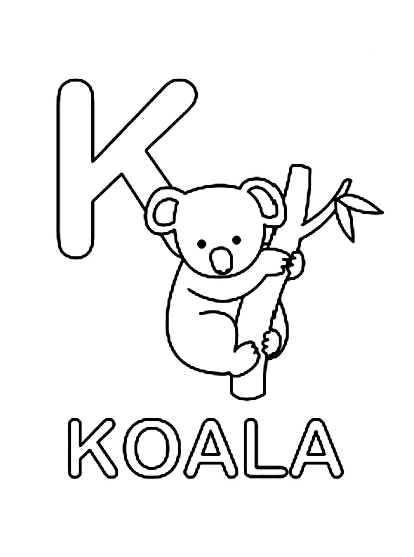 Dibujo para colorear: Koala (Animales) #9360 - Dibujos para Colorear e Imprimir Gratis