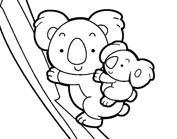 Dibujo para colorear: Koala (Animales) #9402 - Dibujos para Colorear e Imprimir Gratis