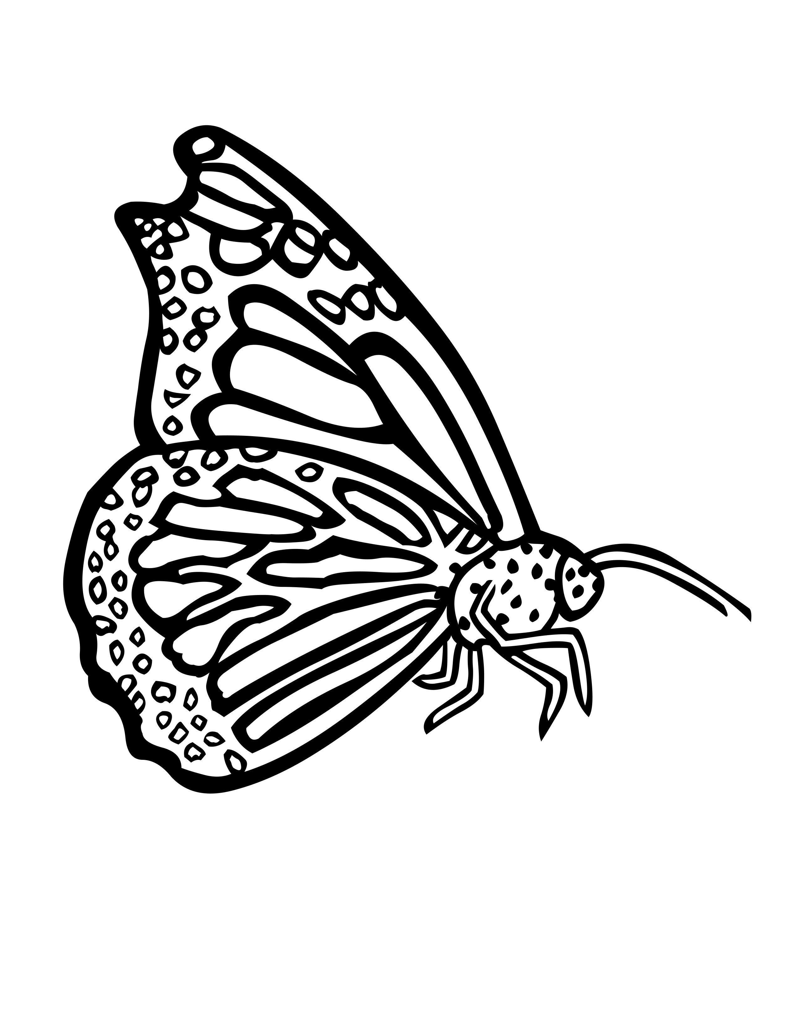 Dibujo para colorear: Mariposa (Animales) #15852 - Dibujos para Colorear e Imprimir Gratis