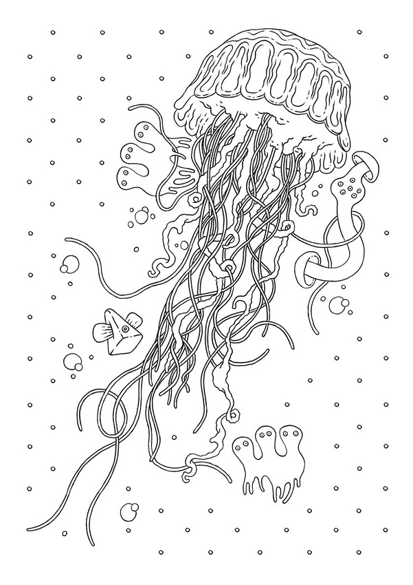 Dibujo para colorear: Medusa (Animales) #20453 - Dibujos para Colorear e Imprimir Gratis
