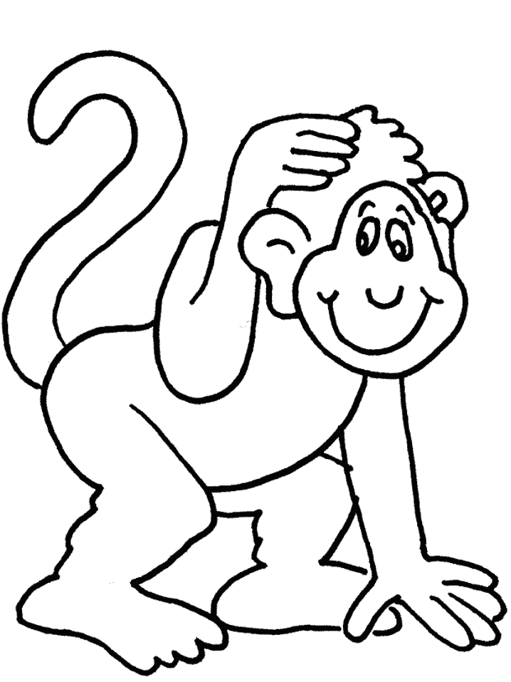 Dibujo para colorear: Mono (Animales) #14139 - Dibujos para Colorear e Imprimir Gratis