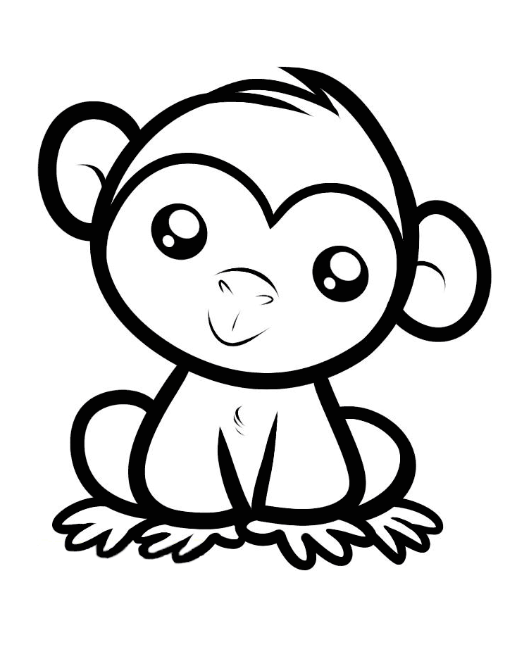 Dibujo para colorear: Mono (Animales) #14140 - Dibujos para Colorear e Imprimir Gratis
