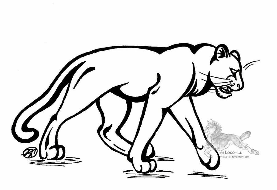 Dibujo para colorear: Pantera (Animales) #15627 - Dibujos para Colorear e Imprimir Gratis