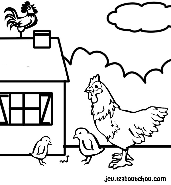 Dibujo para colorear: Pollo (Animales) #17393 - Dibujos para Colorear e Imprimir Gratis