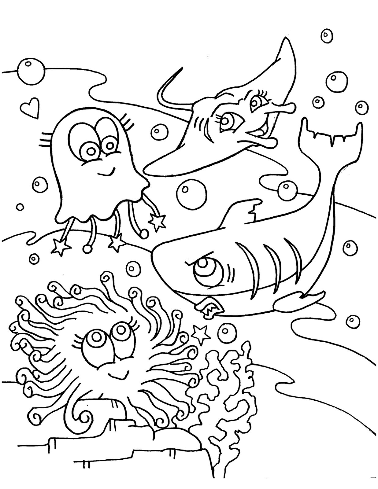 Dibujo para colorear: Tiburón (Animales) #14825 - Dibujos para Colorear e Imprimir Gratis