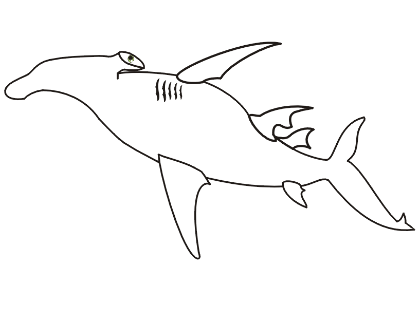 Dibujo para colorear: Tiburón (Animales) #14846 - Dibujos para Colorear e Imprimir Gratis