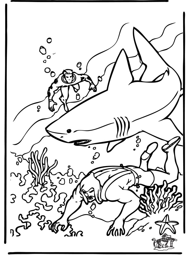 Dibujo para colorear: Tiburón (Animales) #14878 - Dibujos para Colorear e Imprimir Gratis