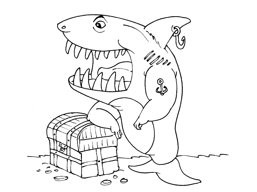 Dibujo para colorear: Tiburón (Animales) #14901 - Dibujos para Colorear e Imprimir Gratis