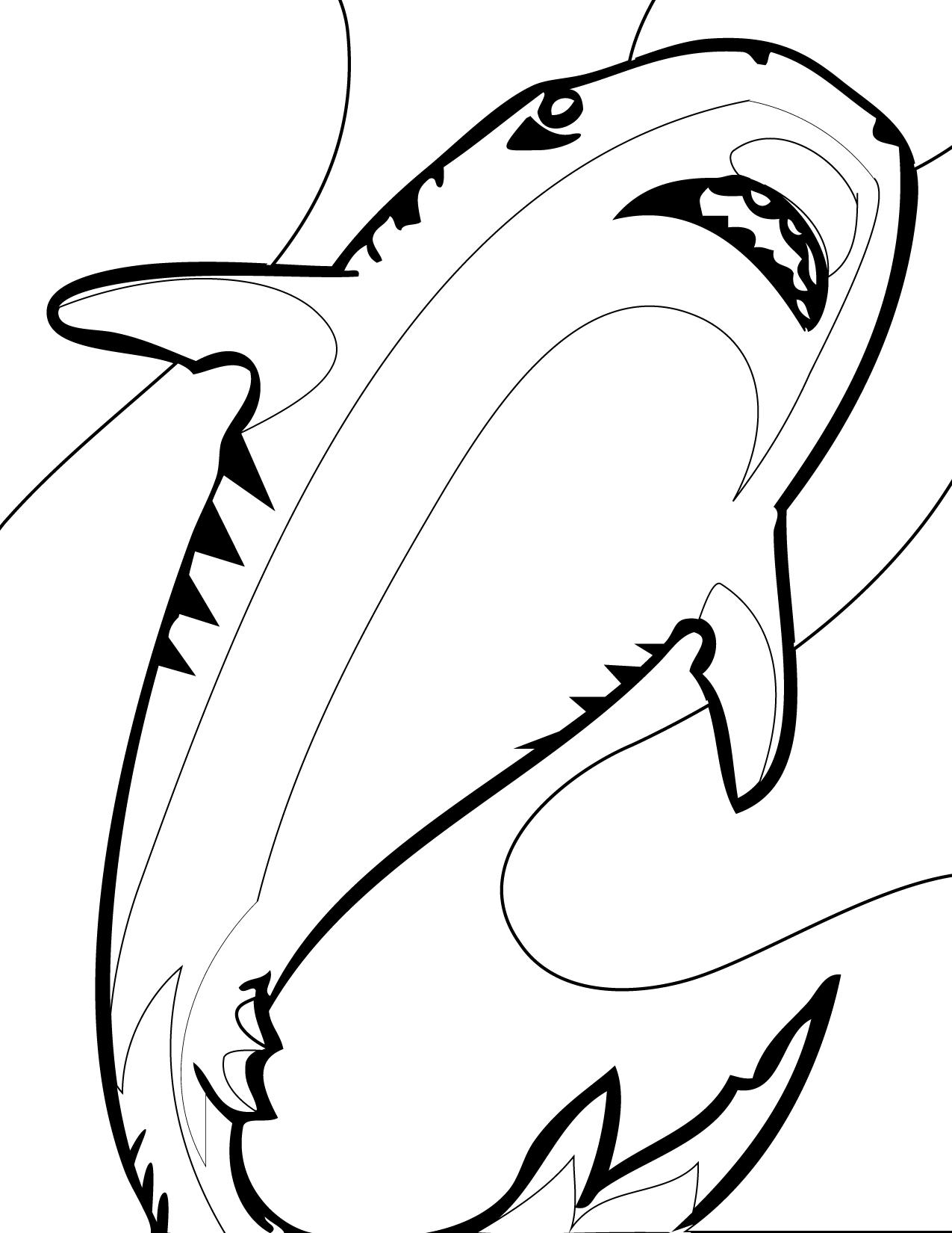 Dibujo para colorear: Tiburón (Animales) #14955 - Dibujos para Colorear e Imprimir Gratis