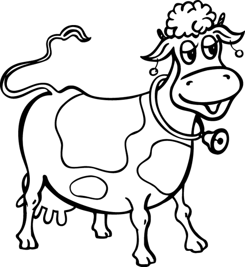 Dibujo para colorear: Vaca (Animales) #13214 - Dibujos para Colorear e Imprimir Gratis