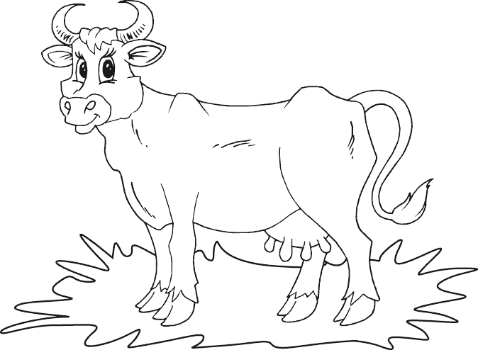 Dibujo para colorear: Vaca (Animales) #13239 - Dibujos para Colorear e Imprimir Gratis