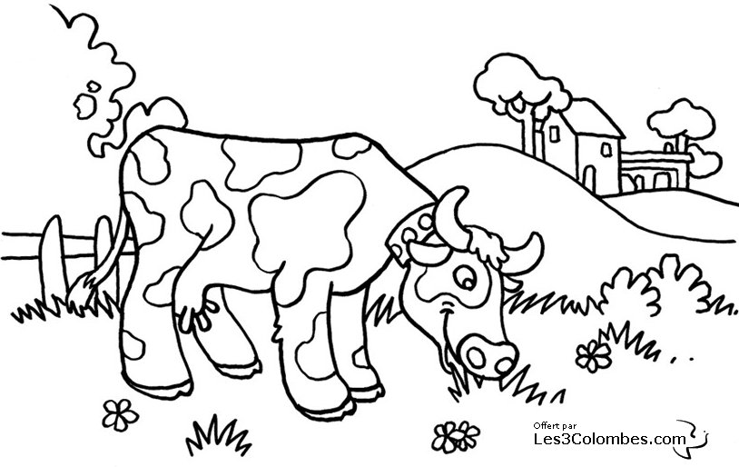 Dibujo para colorear: Vaca (Animales) #13245 - Dibujos para Colorear e Imprimir Gratis