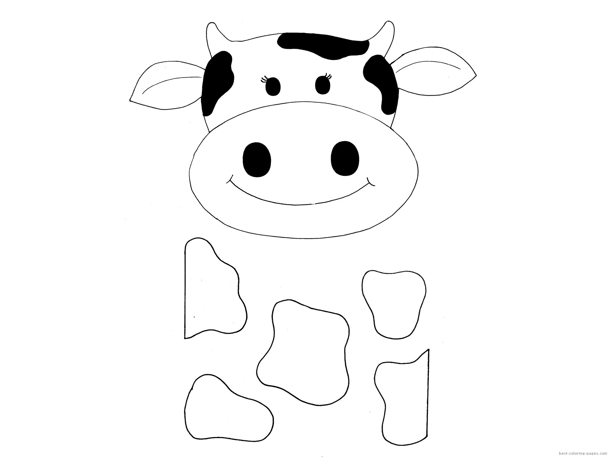 Dibujo para colorear: Vaca (Animales) #13315 - Dibujos para Colorear e Imprimir Gratis