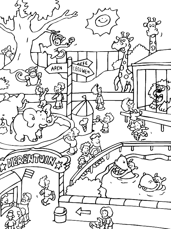 Dibujo para colorear: Zoo (Animales) #12637 - Dibujos para Colorear e Imprimir Gratis