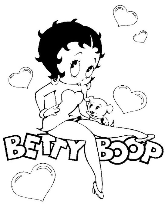 Dibujo para colorear: Betty Boop (Dibujos animados) #25920 - Dibujos para Colorear e Imprimir Gratis
