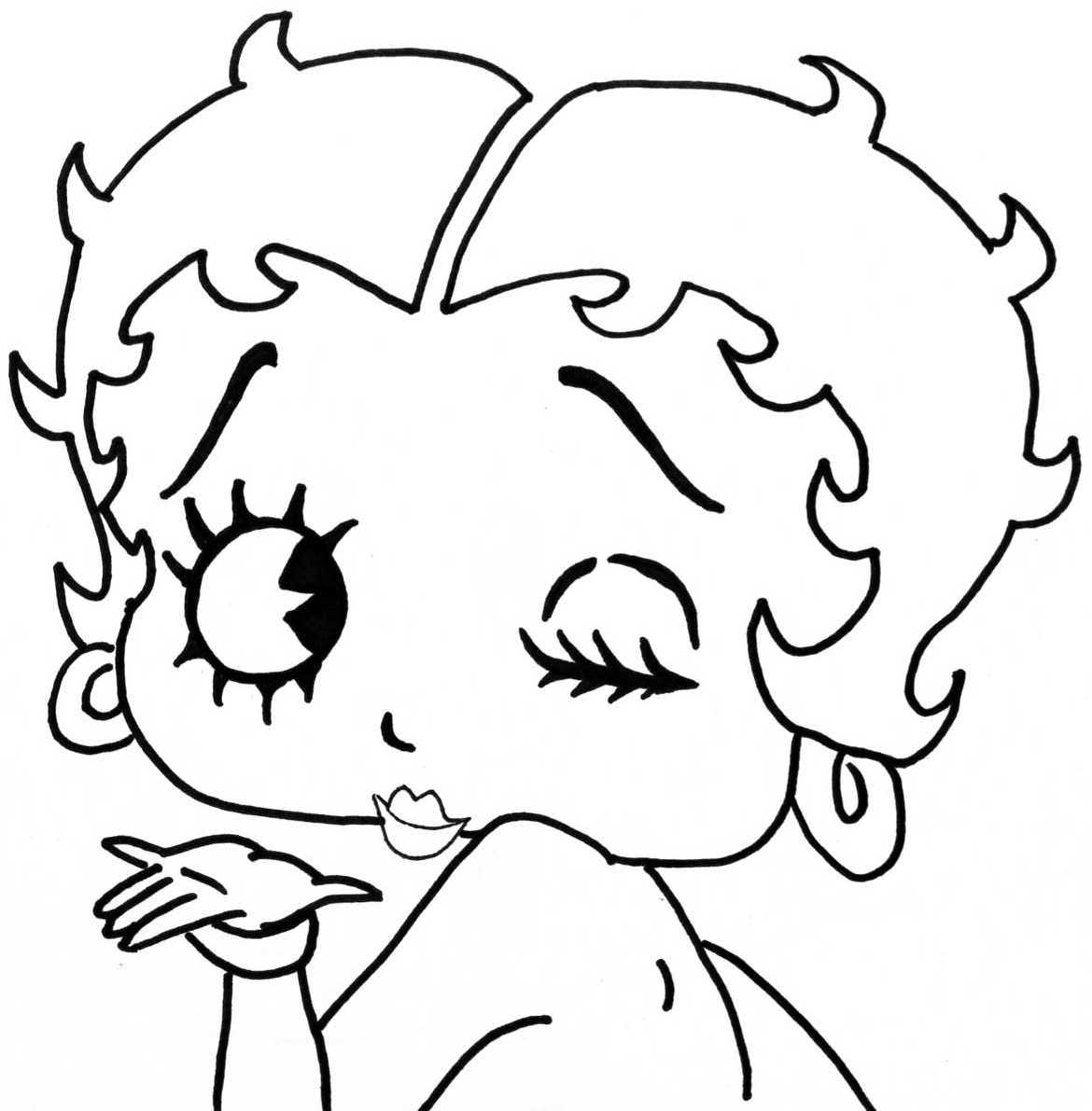 Dibujo para colorear: Betty Boop (Dibujos animados) #25922 - Dibujos para Colorear e Imprimir Gratis
